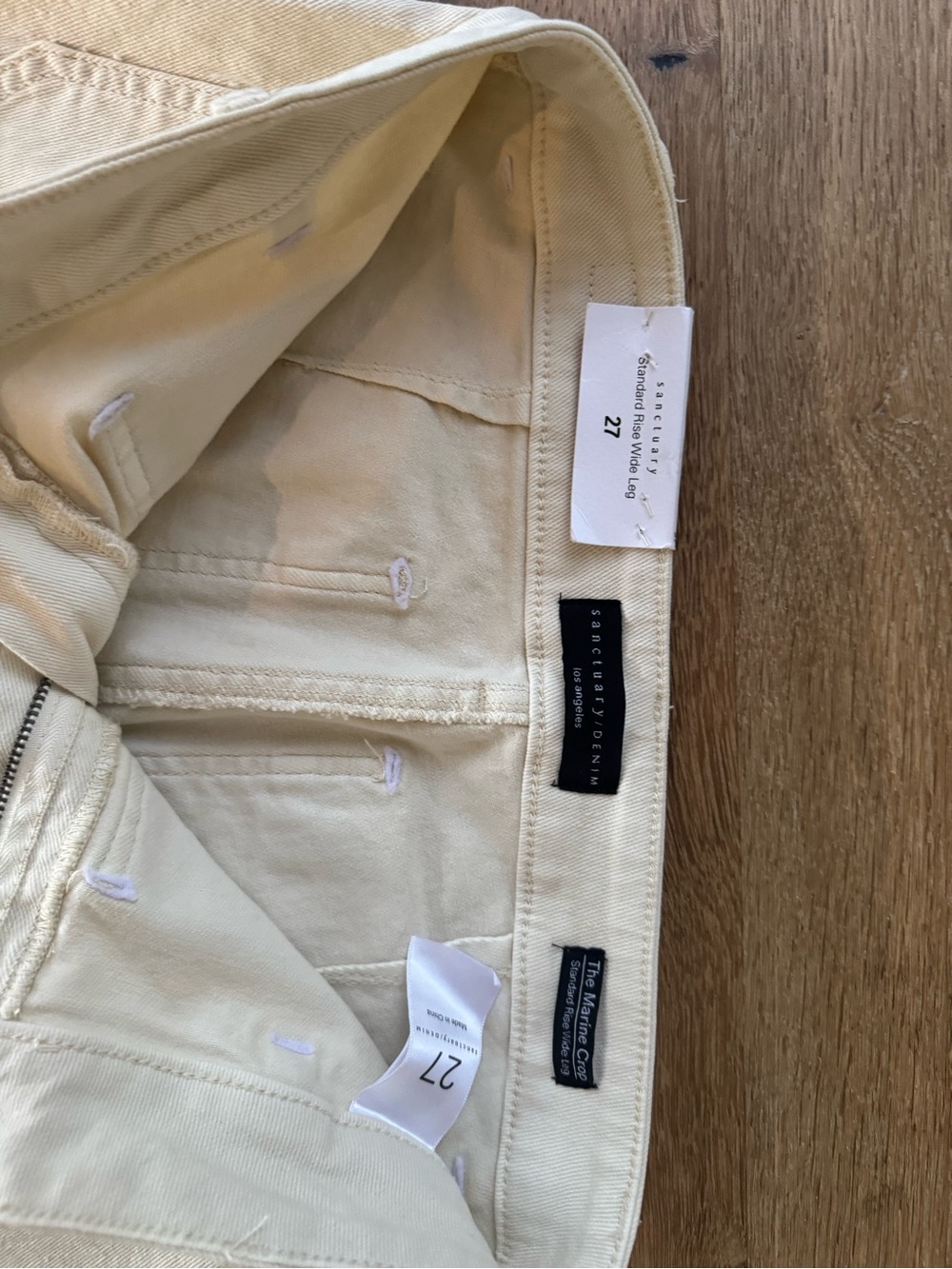 Sanctuary Cream Cropped Wide-Leg Trousers - Picture 3 of 8